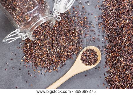 Black Quinoa Seeds - Chenopodium Petiolare. Top View