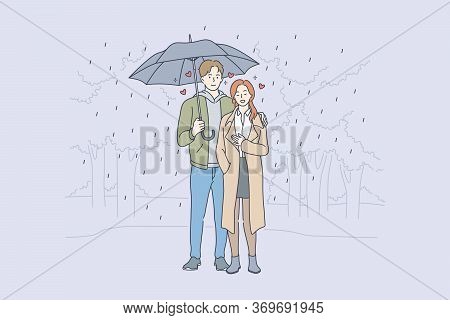 Love, Relationship, Romance Concept. Young Loving Couple Boyfriend And Girfriend Man And Woman Carto