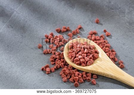 Organic Achiote Seeds - Bixa Orellana. Text Space