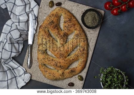 Fugasse French Bread With Sesame Seeds And Herbs