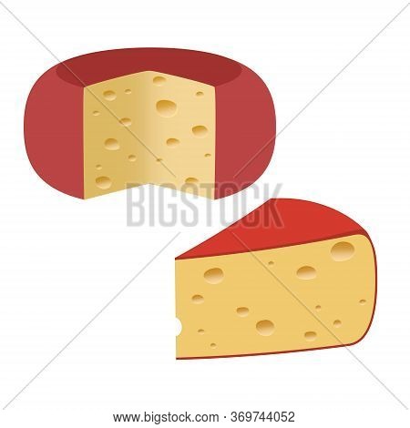 Pieces Of Cheese On A White Background. Vector Illustration