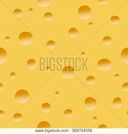 Seamless Texture Of Appetizing Cheese. Vector Illustration Of Delicious Food.