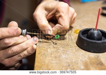The Technical Process Of Creating A Mold Ring By A Jeweler Worker