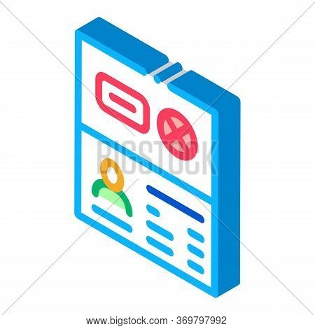 Passport Denial Icon Vector. Isometric Passport Denial Sign. Color Isolated Symbol Illustration
