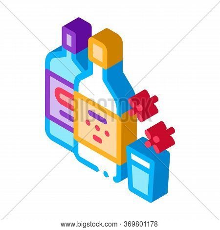 Drink Bottle Cup Icon Vector. Isometric Drink Bottle Cup Isometric Sign. Color Isolated Symbol Illus
