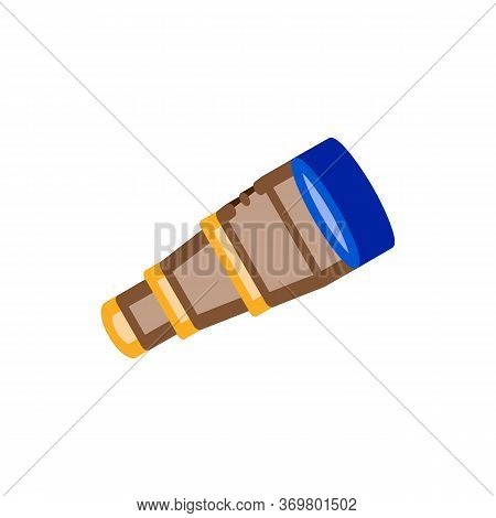 Pirate Spyglass Icon Vector. Isometric Pirate Spyglass Isometric Sign. Color Isolated Symbol Illustr
