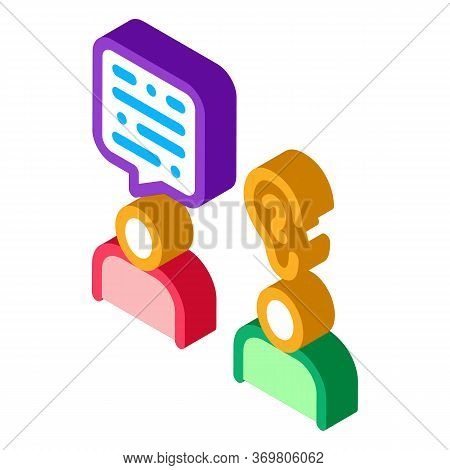 Speak And Listen Icon Vector. Isometric Speak And Listen Sign. Color Isolated Symbol Illustration