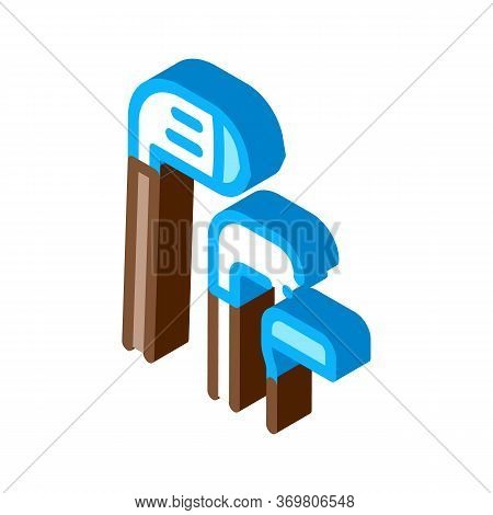 Golf Putters Icon Vector. Isometric Golf Putters Sign. Color Isolated Symbol Illustration