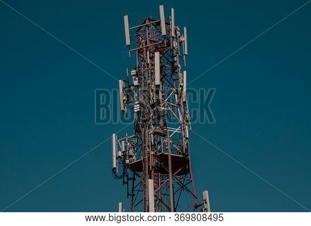 Telecom Tower, Communication Tower With Sky Background