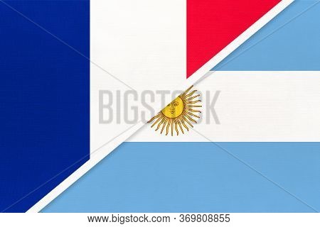French Republic Or France And Argentina Or Argentine Republic, Symbol Of Two National Flags From Tex