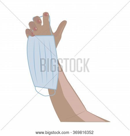 Coronavirus. Hand And Mask Icon. Word Pandemic.