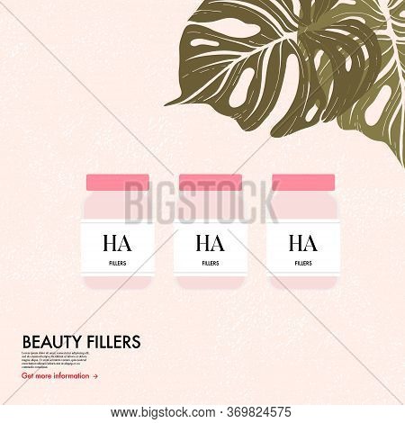 Hyaluronic Acid And Collagen Skin Injection Bottle, Women Cosmetolog Skin Care Injection. Vitamin Fa
