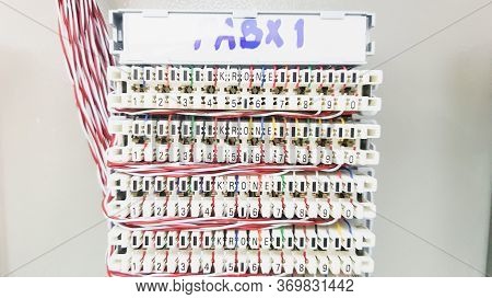 Telephone Line Connection Cabinet. For Spreading The Telephone Signal.