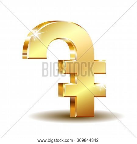 Armenian Dram Currency Symbol, Gold Money Sign Vector Illustration