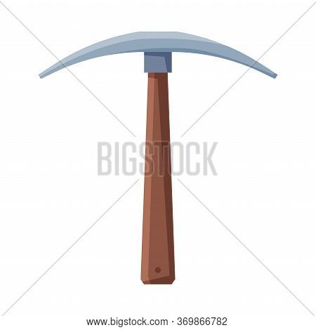 Pickaxe Tool, Mining Or Geology Industry Equipment Flat Style Vector Illustration On White Backgroun
