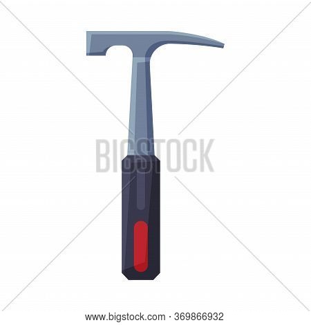 Geological Hammer Tool, Mining Or Geology Industry Equipment Flat Style Vector Illustration On White