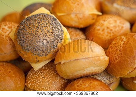 Bunch Of Tasty Cheese Breads. High Quality Photo