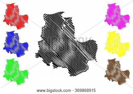 Neuss City (federal Republic Of Germany, North Rhine-westphalia) Map Vector Illustration, Scribble S