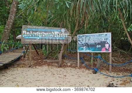 Palawan, Ph -  Nov 29 - Puerto Princesa Subterranean River National Park Underground River Sign On N