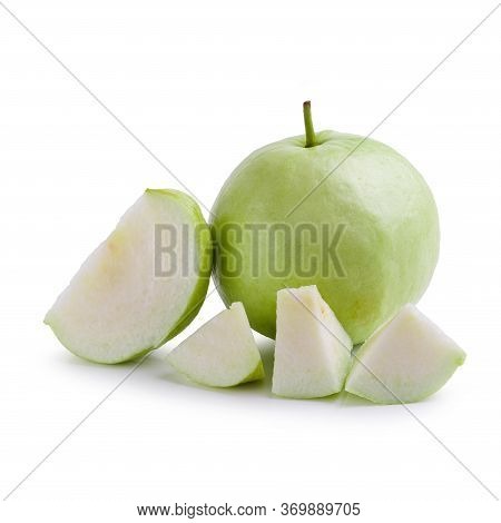 Guava Fruit Isolated On A White Background.