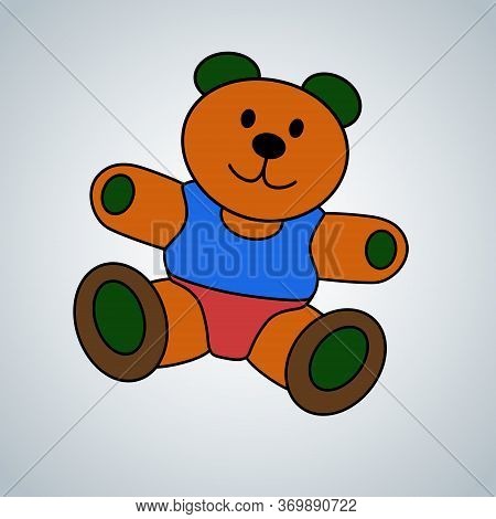 Cartoon Teddy Bear. Cute, Funny Little Bear