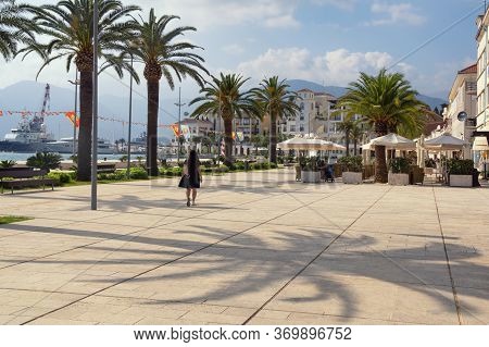 Tivat / Montenegro. May 20 2020 : View Of Embankment Of Tivat City After Weakening Of Quarantine Cov