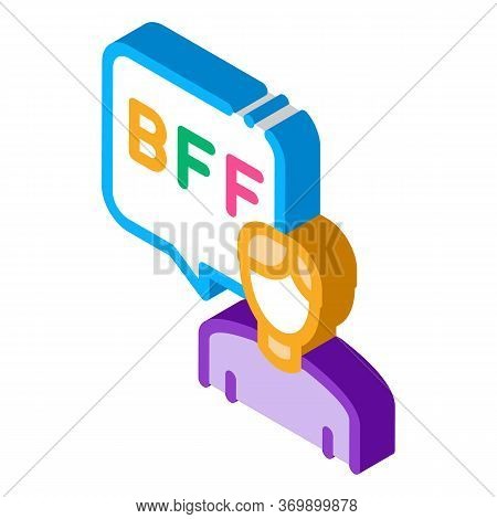 Human Talking Bff Icon Vector. Isometric Human Talking Bff Sign. Color Isolated Symbol Illustration