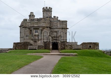 Falmouth.cornwall.united Kingdom.february 21st 2020.view Of Pendennis Castle In Cornwall