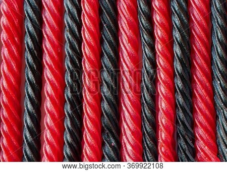 Alternating Red And Black Liquorice Candy Bars - Texture Or Background