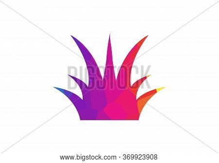 Turf Lawn And Garden Care Company Creative Design Element. Colorful Green Leaf Logo