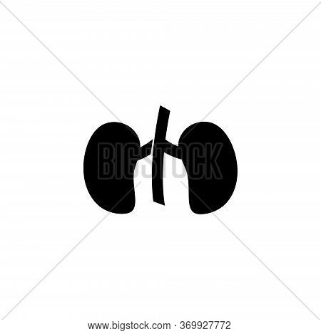 Kidneys, Human Urinary Organ, Anatomy. Flat Vector Icon Illustration. Simple Black Symbol On White B