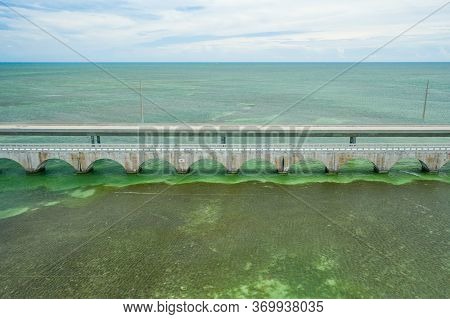 7 Mile Bridge Florida Keys Shot With Aerial Drone