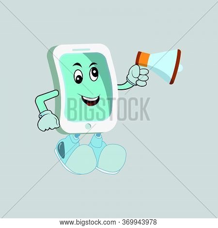 Cartoon Mobile Phone Mascot Illustration