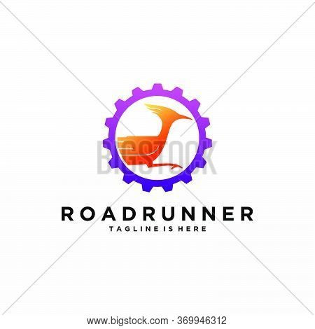 Roadrunner Bird Abstract Minimal Simple Geometric Logo Design Icon Template Silhouette Isolated With