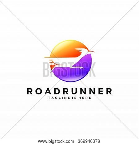 Roadrunner Bird Abstract Minimal Simple Geometric Logo Design Icon Template Silhouette Isolated With