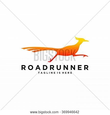 Roadrunner Bird Abstract Minimal Simple Geometric Logo Design Icon Template Silhouette Isolated With