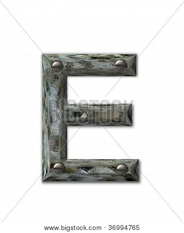 Alfabeto Metal Grunge E