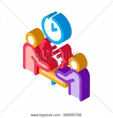 Lengthy Discussion Of The Problem Icon Vector. Isometric Lengthy Discussion Of The Problem Sign. Col