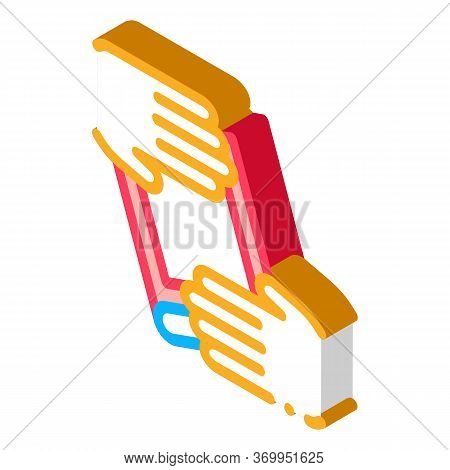 Hand Over Book Icon Vector. Isometric Hand Over Book Sign. Color Isolated Symbol Illustration