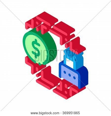 Automated Withdrawal Of Money Icon Vector. Isometric Automated Withdrawal Of Money Sign. Color Isola