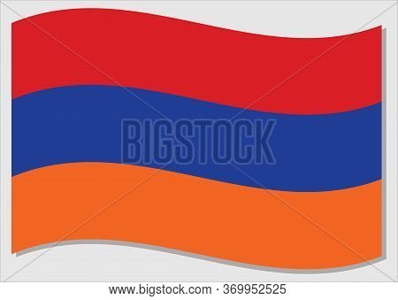 Waving Flag Of Armenia Vector Graphic. Waving Armenian Flag Illustration. Armenia Country Flag Wavin
