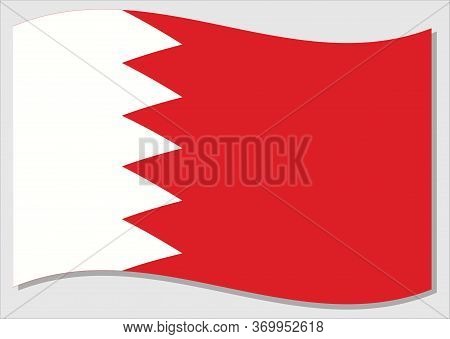 Waving Flag Of Bahrain Vector Graphic. Waving Bahraini Flag Illustration. Bahrain Country Flag Wavin