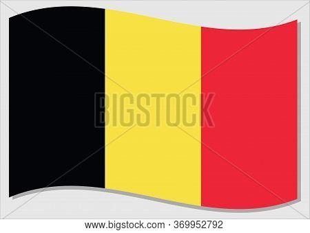 Waving Flag Of Belgium Vector Graphic. Waving Belgian Flag Illustration. Belgium Country Flag Wavin 