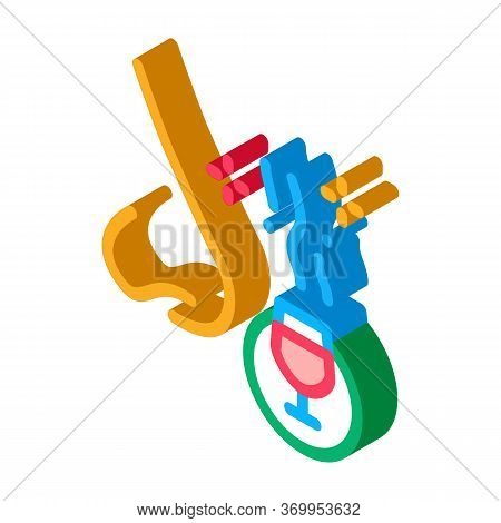 Smelling Wine Testing Icon Vector. Isometric Smelling Wine Testing Sign. Color Isolated Symbol Illus