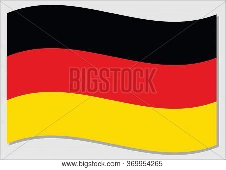Waving Flag Of Germany Vector Graphic. Waving German Flag Illustration. Germany Country Flag Wavin I