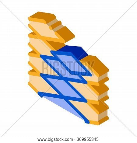 Laying Floor Tiles Icon Vector. Isometric Laying Floor Tiles Sign. Color Isolated Symbol Illustratio