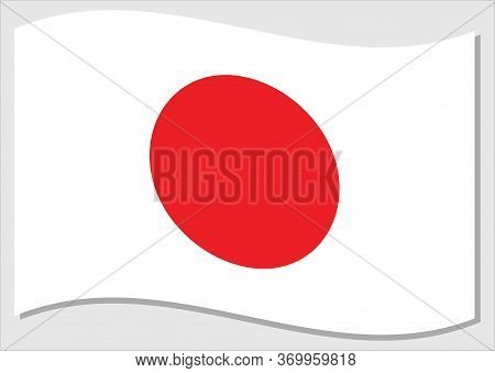 Waving Flag Of Japan Vector Graphic. Waving Japanese Flag Illustration. Japan Country Flag Wavin In 