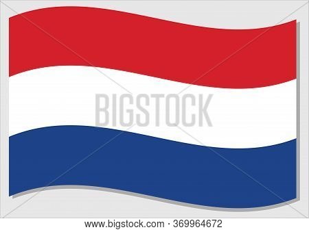 Waving Flag Of Netherlands Vector Graphic. Waving Dutch Flag Illustration. Netherlands Country Flag 