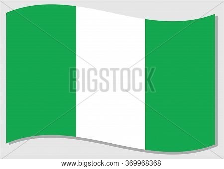 Waving Flag Of Nigeria Vector Graphic. Waving Nigerian Flag Illustration. Nigeria Country Flag Wavin