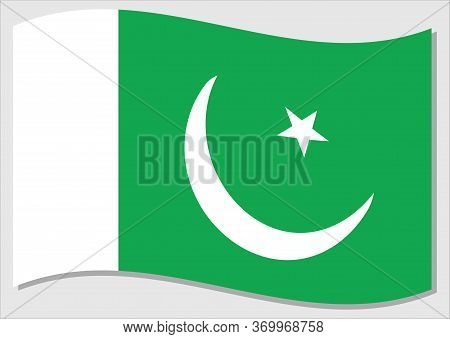 Waving Flag Of Pakistan Vector Graphic. Waving Pakistani Flag Illustration. Pakistan Country Flag Wa